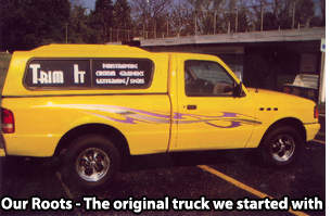 yellow wraps n signs truck