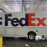 fedex truck driver side in parking garage