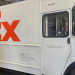 fedex truck passenger front