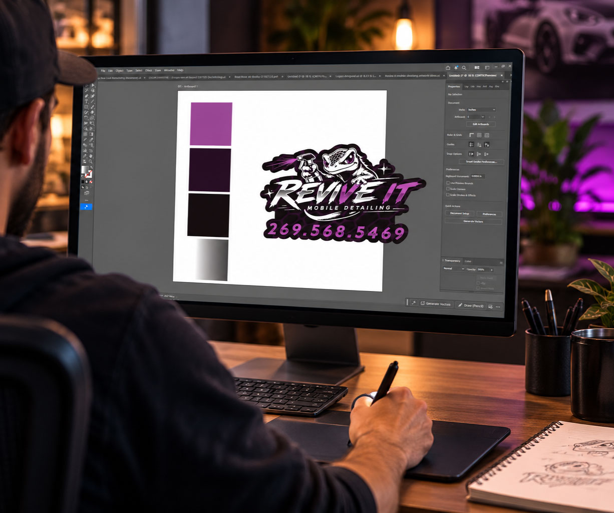 branding - logo creation on screen