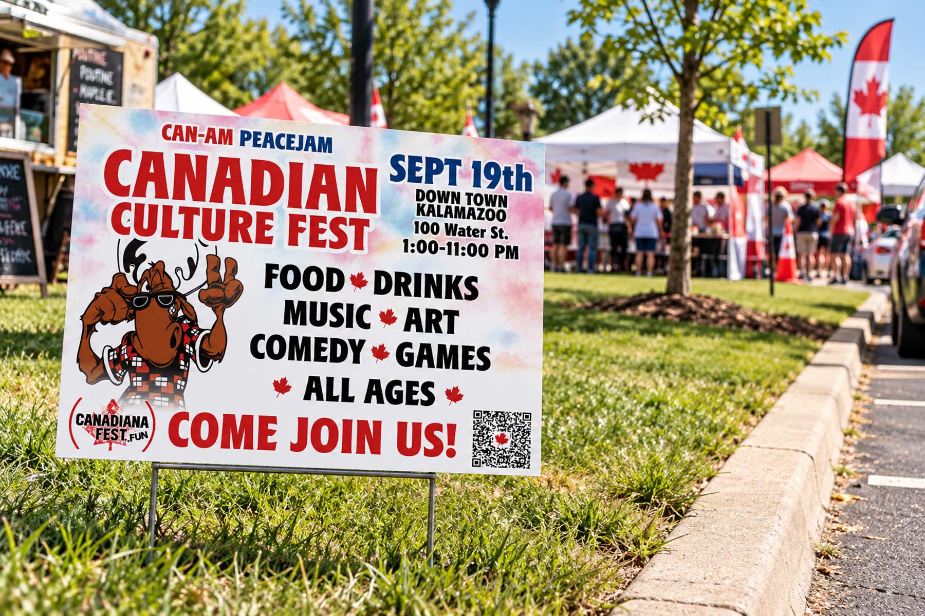 yard sign for canadian culture fest
